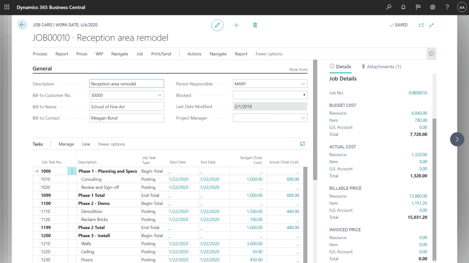 Improve project costing and accounting